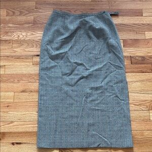 Talbots Gray Checkered Pencil Skirt long